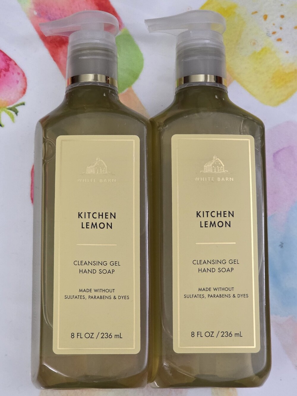 Bath & Body Works Kitchen Lemon Cleansing Gel Hand Soap Set of 2 NEW RARE